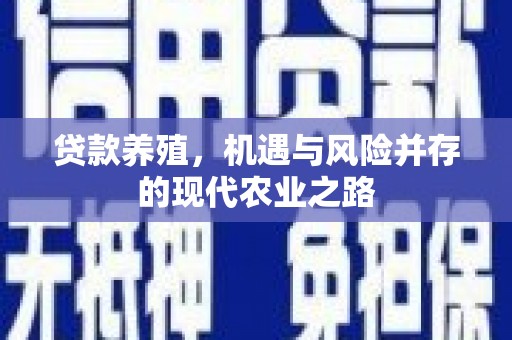 芎林贷款养殖，机遇与风险并存的现代农业之路