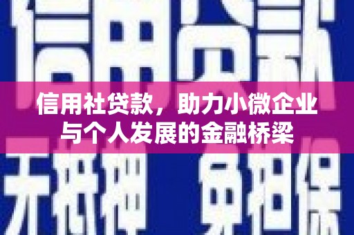 芎林信用社贷款，助力小微企业与个人发展的金融桥梁