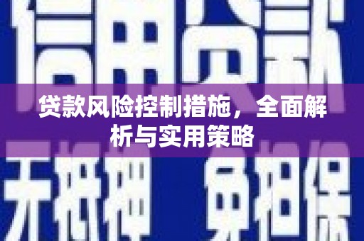 芎林贷款风险控制措施，全面解析与实用策略