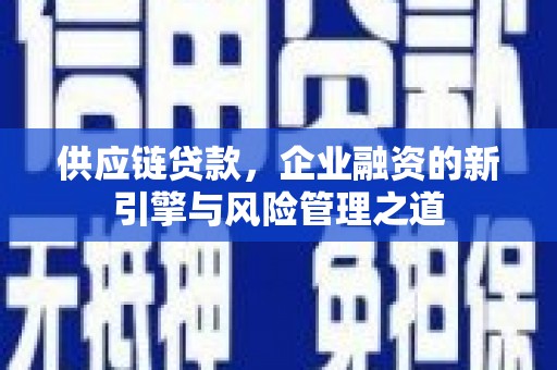 芎林供应链贷款，企业融资的新引擎与风险管理之道