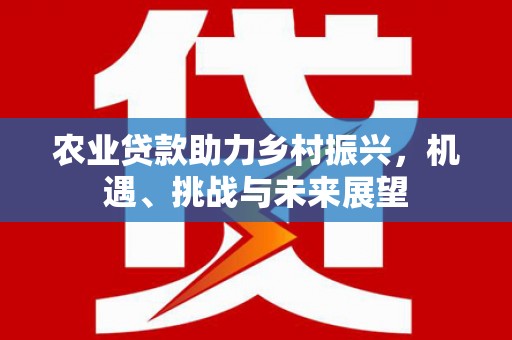 芎林农业贷款助力乡村振兴，机遇、挑战与未来展望