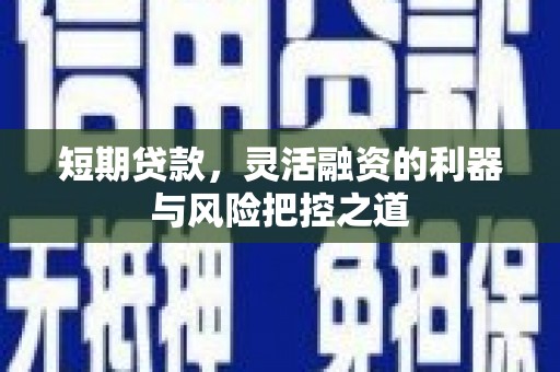 芎林短期贷款，灵活融资的利器与风险把控之道