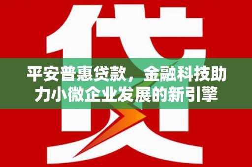 芎林平安普惠贷款，金融科技助力小微企业发展的新引擎