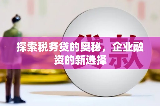 芎林探索税务贷的奥秘，企业融资的新选择