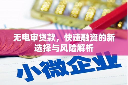 芎林无电审贷款，快速融资的新选择与风险解析