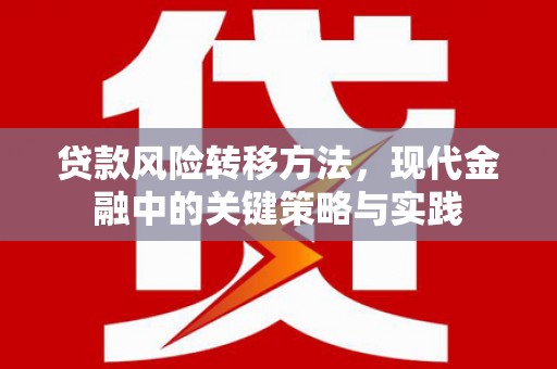 芎林贷款风险转移方法，现代金融中的关键策略与实践