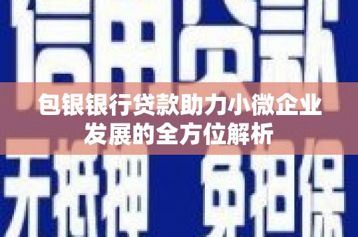 芎林包银银行贷款助力小微企业发展的全方位解析