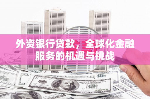 芎林外资银行贷款，全球化金融服务的机遇与挑战