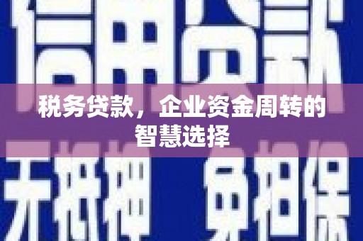 芎林税务贷款，企业资金周转的智慧选择