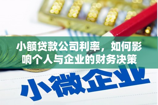 芎林小额贷款公司利率，如何影响个人与企业的财务决策