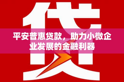 芎林平安普惠贷款，助力小微企业发展的金融利器