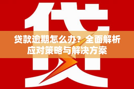 芎林贷款逾期怎么办？全面解析应对策略与解决方案